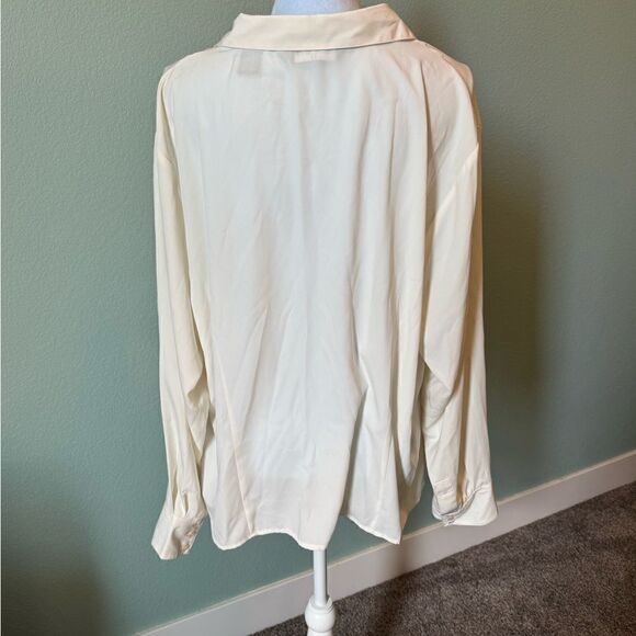 Preston and York Polyester Slightly Sheer Button Down Shirt, 24W - Picture 2 of 9